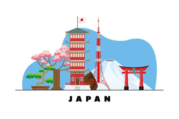 Japanische Kulturkarte — Stockvektor