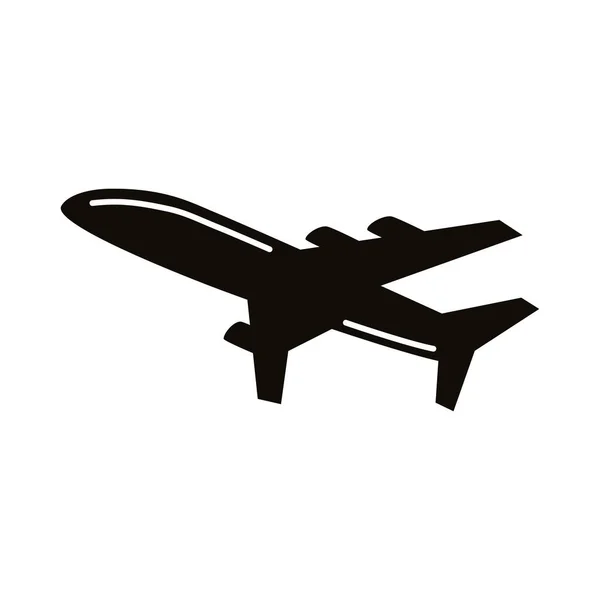 Vliegtuig dat silhouet vliegt — Stockvector