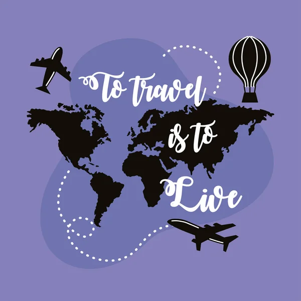 To travel is live — Stock Vector