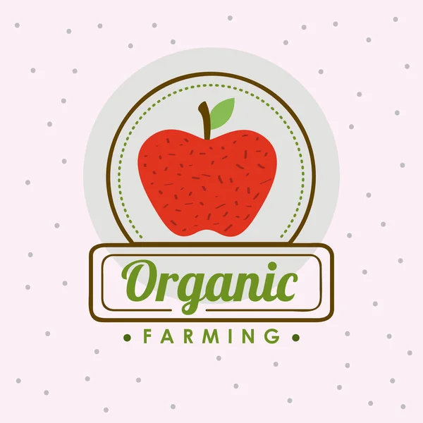 Poster pertanian organik - Stok Vektor