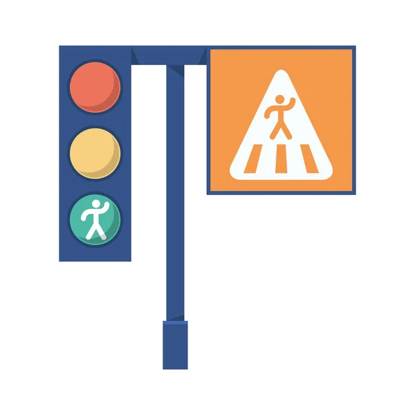 Traffic light and pedestrian sign — Stock Vector