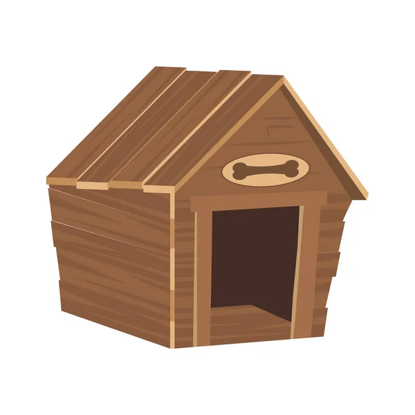 Casa de perro de madera — Vector de stock
