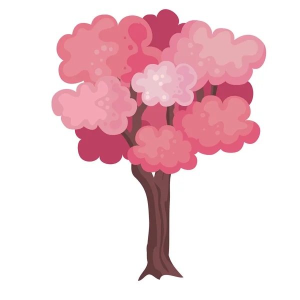 Árbol de color rosa — Vector de stock