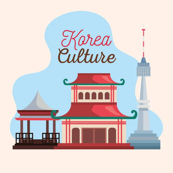 Κορεατικά πολιτιστικά αξιοθέατα — Διανυσματικό Αρχείο