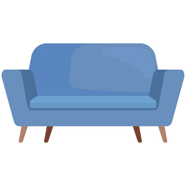 Kék kanapé kényelmes — Stock Vector
