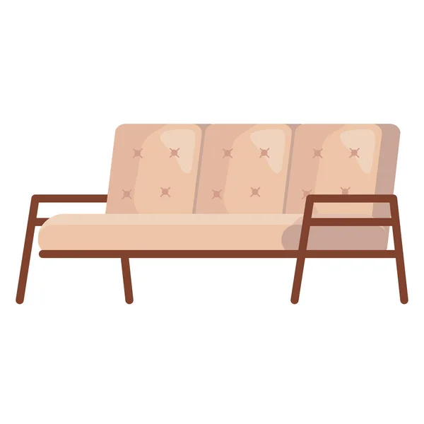 Sofá beige cómodo — Vector de stock