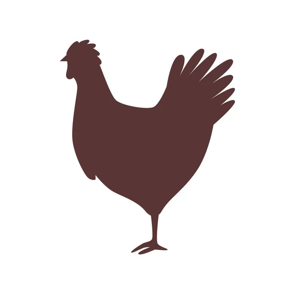 Ikone der Hühnersilhouette — Stockvektor