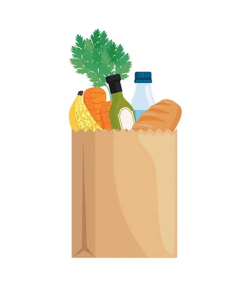 Comestibles dentro de la bolsa — Vector de stock