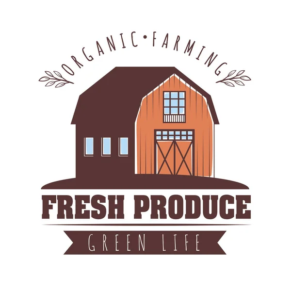 Productos frescos con granja — Vector de stock