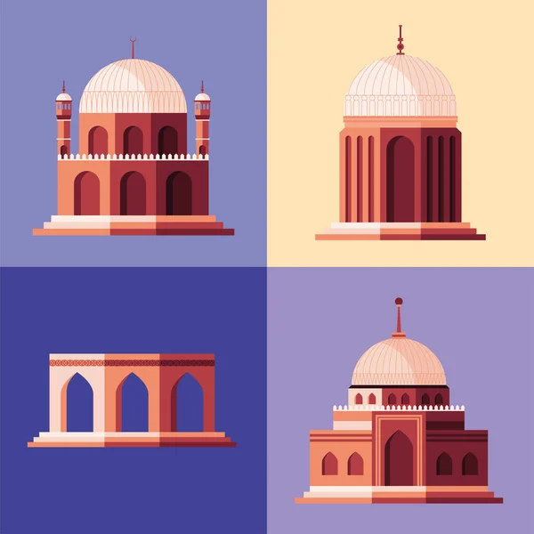 Mosquées musulmanes sacrées — Image vectorielle