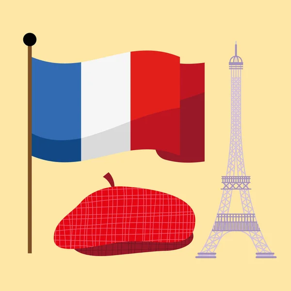Γαλλία παραδοσιακά εικονίδια — Διανυσματικό Αρχείο