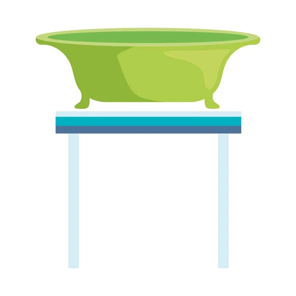 Zelená koupel pro domácí mazlíčky — Stockový vektor