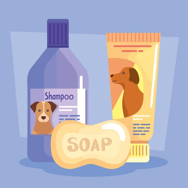 Σαμπουάν και σαπούνι για σκύλους — Διανυσματικό Αρχείο