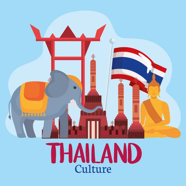 Elefante y thailand iconos — Archivo Imágenes Vectoriales