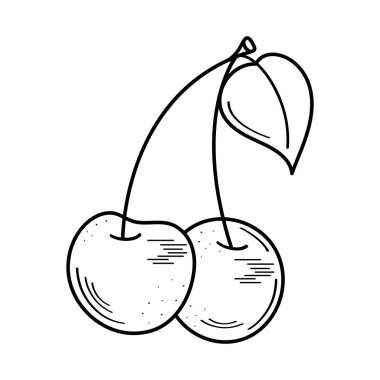 İzole edilmiş kiraz meyveleri