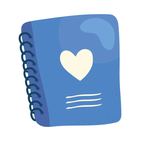 Caderno com coração — Vetor de Stock