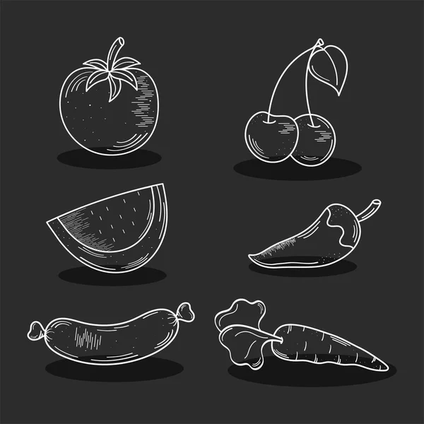 Ensemble de symboles Food and eat — Image vectorielle