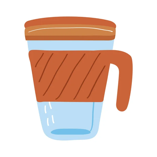 再利用可能なマグカップコーヒー — ストックベクタ
