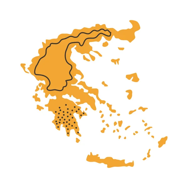 ギリシャ地図 — ストックベクタ