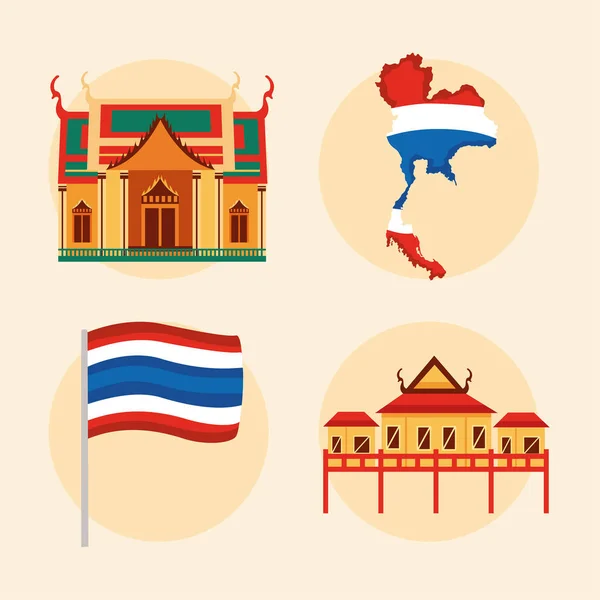 Thailand icônes de la culture — Image vectorielle