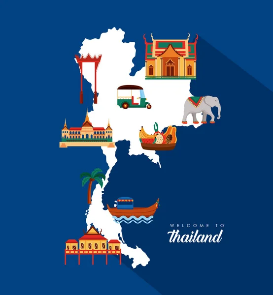 Bienvenido thailand bandera — Vector de stock