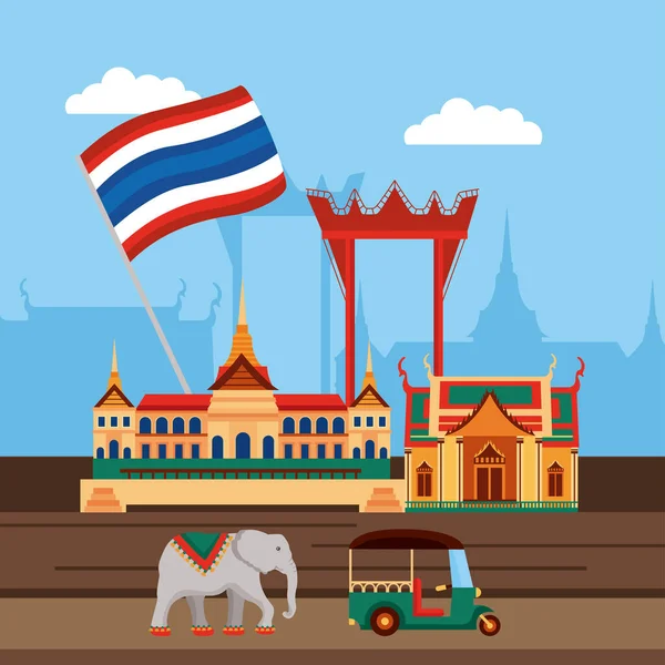 Thailand culture scène — Image vectorielle