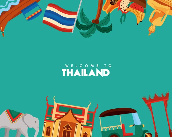 Bienvenue sur la bannière thailand — Image vectorielle