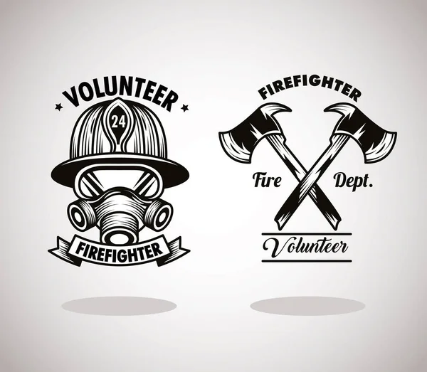 Abzeichen der Freiwilligen Feuerwehr — Stockvektor