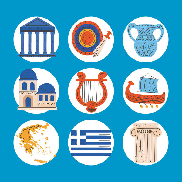 collection greece icons