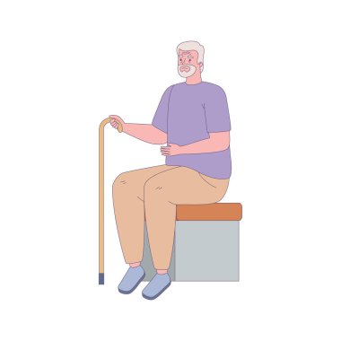 yaşlı adam oturuyor