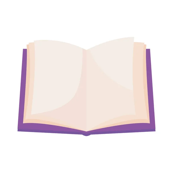 Livro roxo aberto — Vetor de Stock