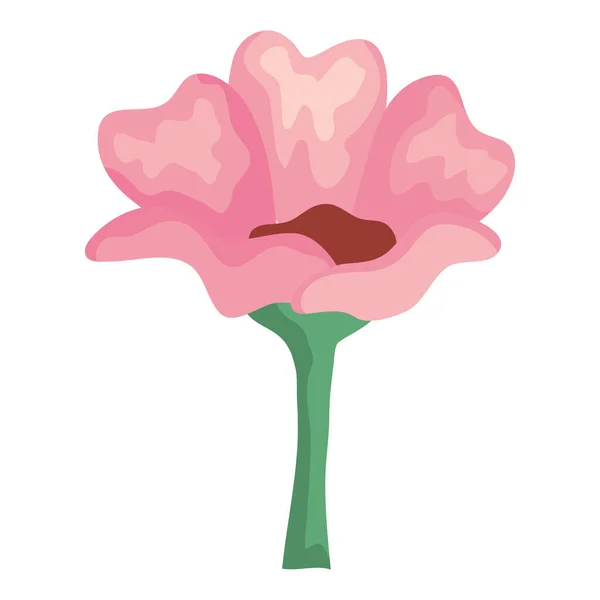 Flor rosa aislada — Vector de stock