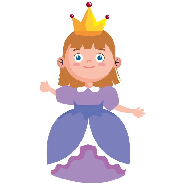 Chica con traje de princesa — Vector de stock