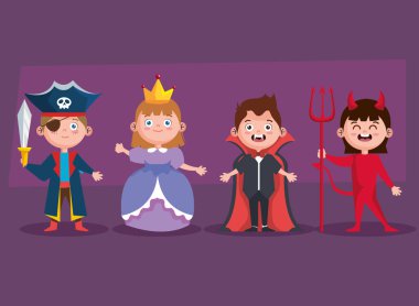 Cadılar Bayramı çocukları simge koleksiyonu