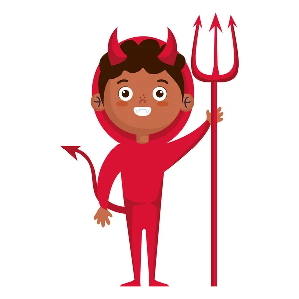 Boy with devil costume — Stock Vector