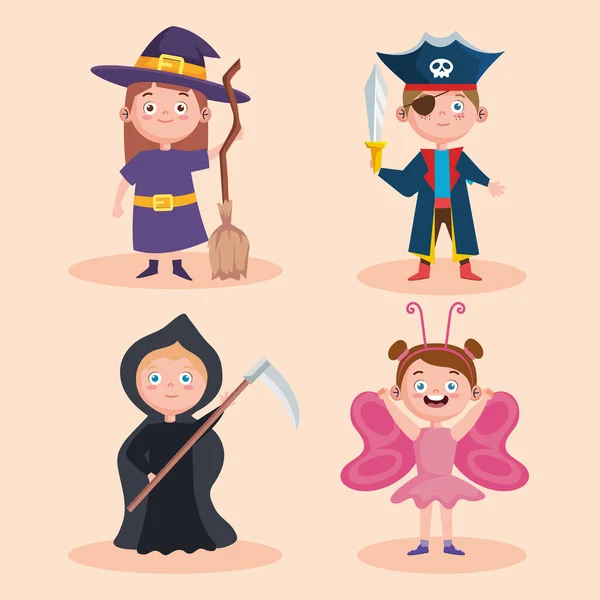 Icon Set für Halloween-Kinder — Stockvektor