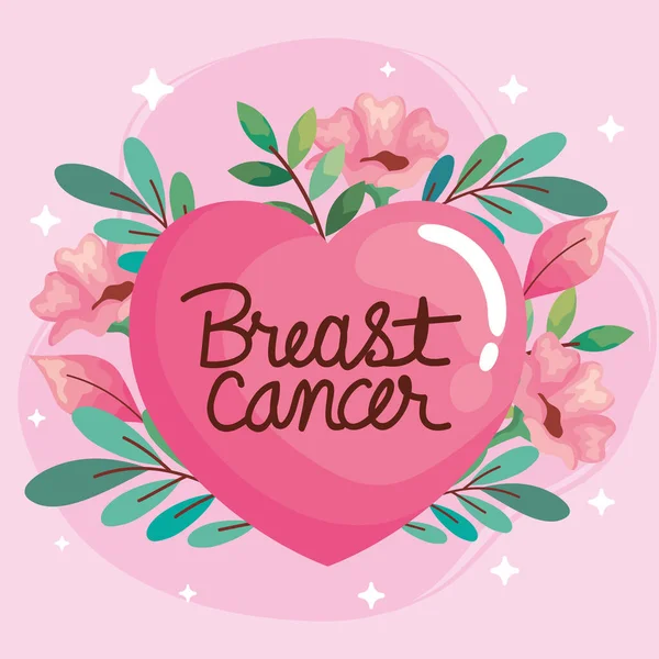 Hart tegen borstkanker — Stockvector