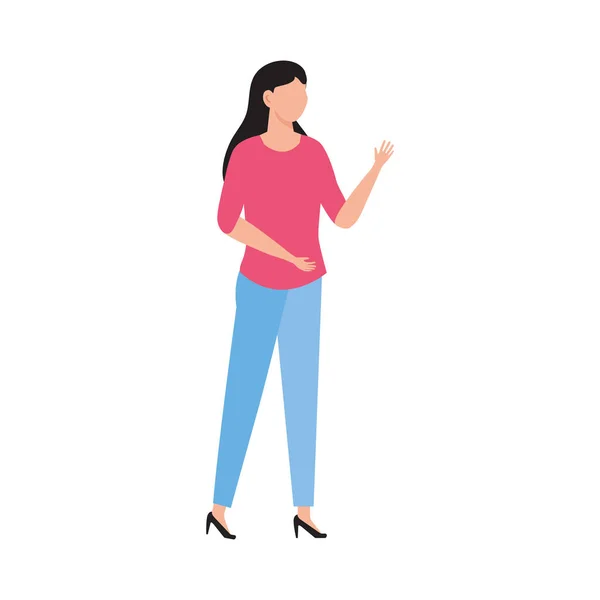 Mujer aislada avatar — Vector de stock