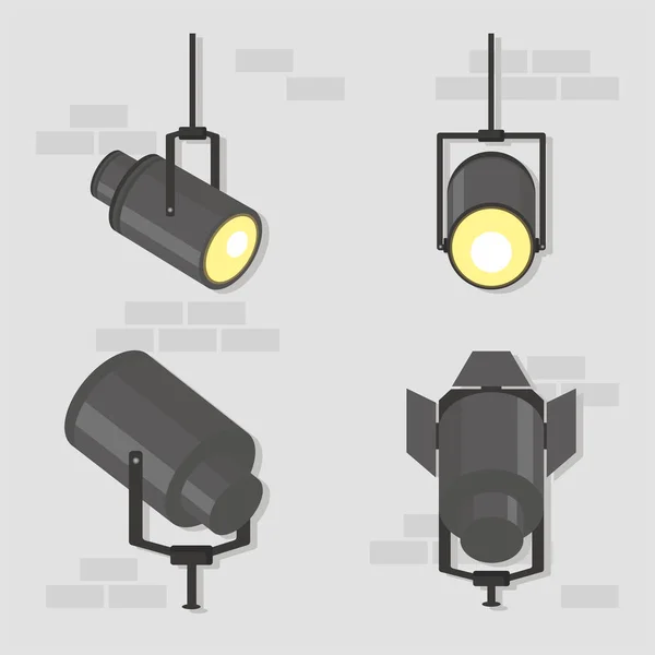 Schijnwerper pictogram set — Stockvector