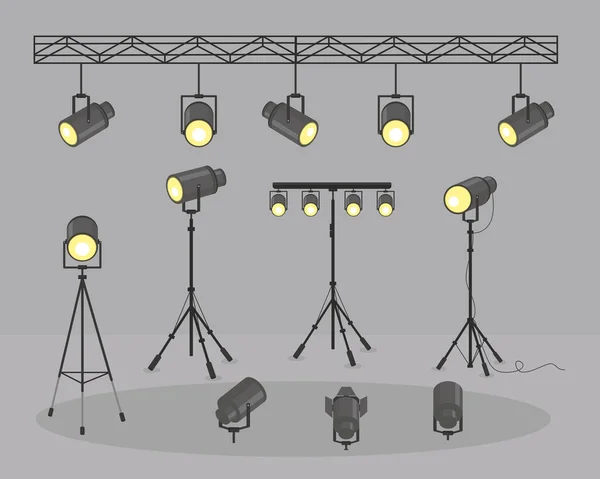 Projecteurs ensemble de lampes — Image vectorielle