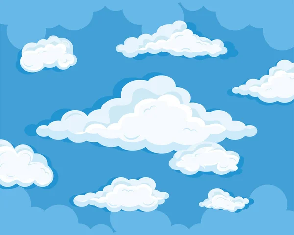 Sky clouds icon group — Stock Vector