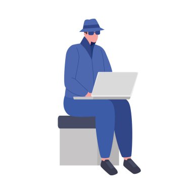 Dizüstü bilgisayarı olan bilgisayar korsanı