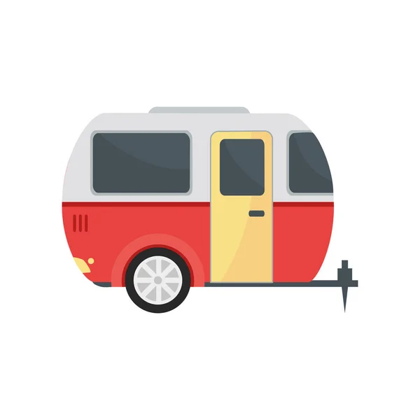 Red camping trailer — Stock Vector