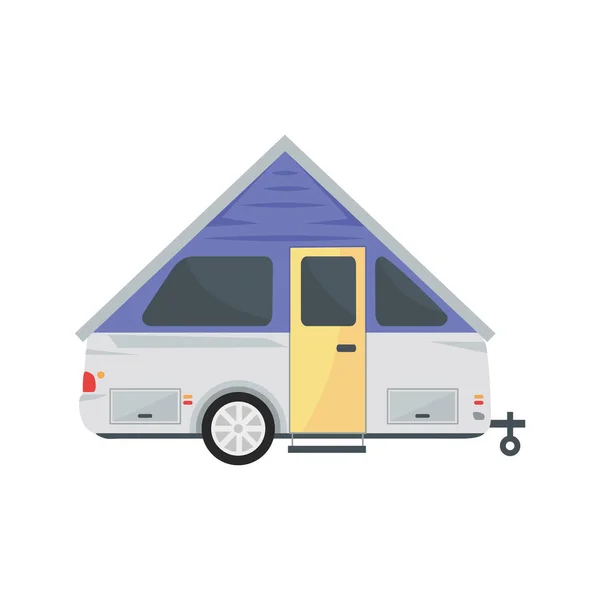 Driehoek camping trailer — Stockvector