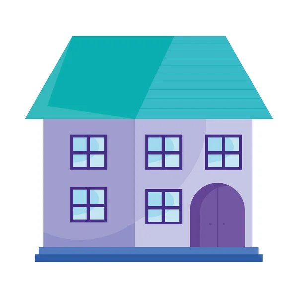 Casa púrpura con ventanas — Archivo Imágenes Vectoriales