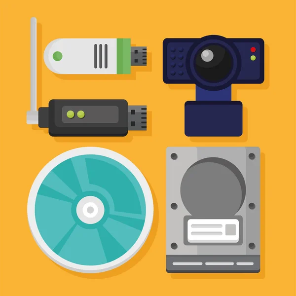 Computer systeem pictogram set — Stockvector