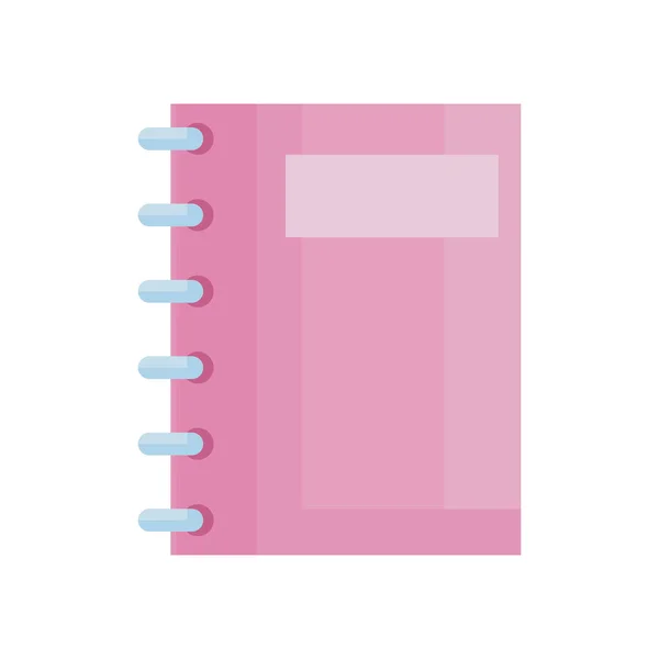 Icono de cuaderno rosa — Vector de stock