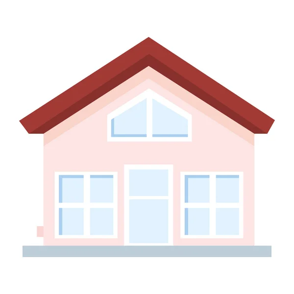 Casa com janelas — Vetor de Stock