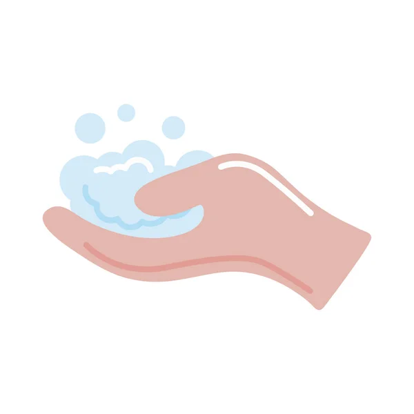 Hand lifting foam — Stock Vector