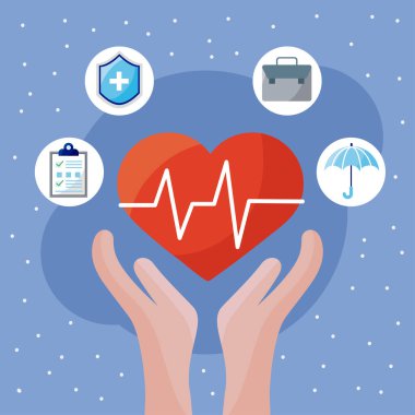 Sigorta simgeleri olan eller